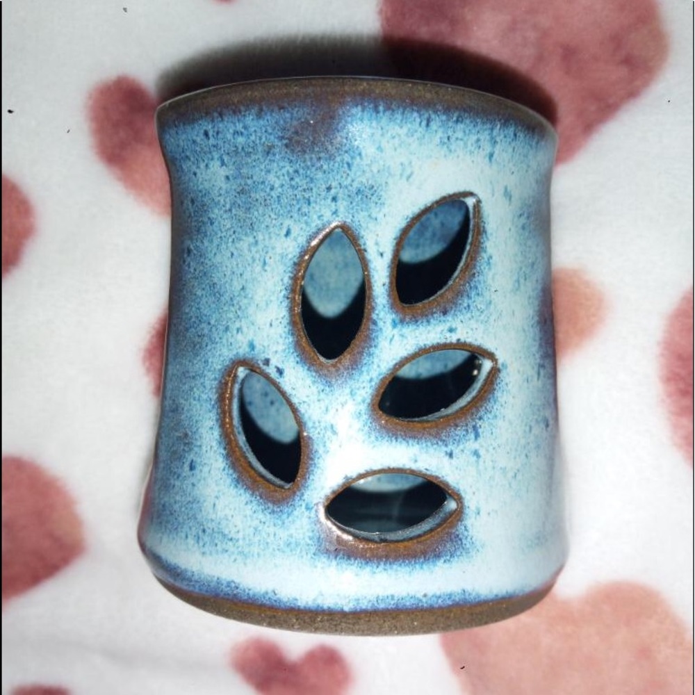 Sponge holder. Different shades of blue, handmade pottery
